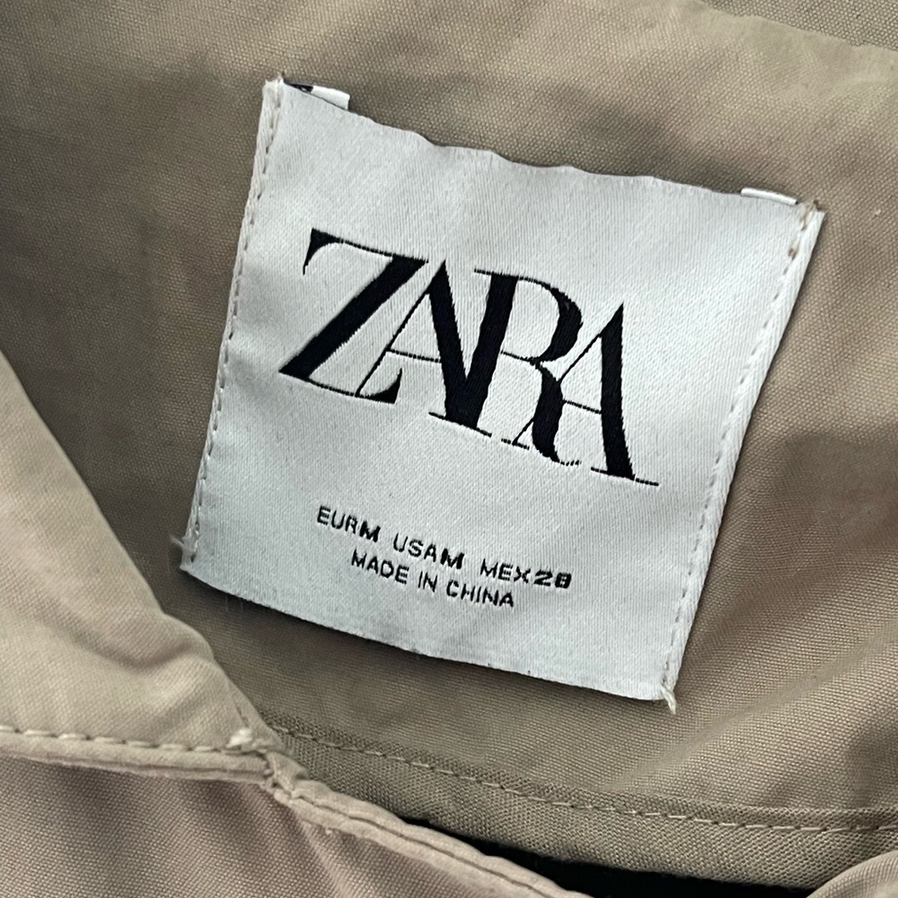 Zara Long Classic Trench Coat Tan - Picture 3 of 3